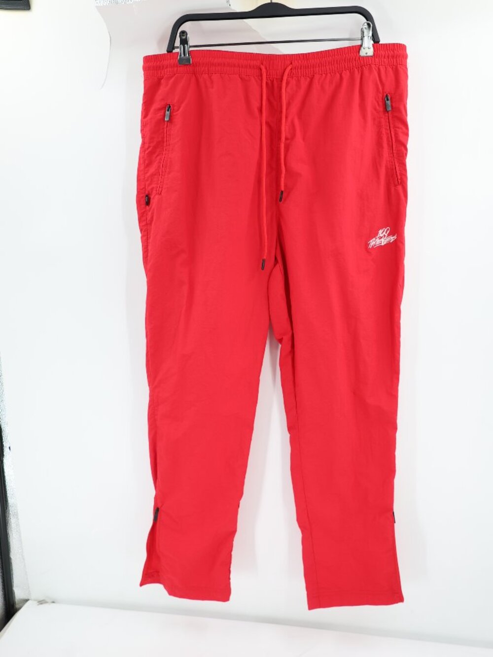 100 Thieves Track Pants Mens XL L29 Foundations Nylon windbreaker Drawstring Red